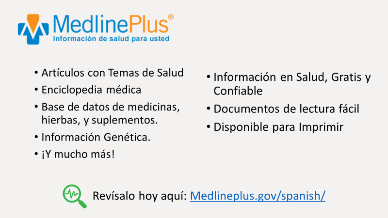 Diapositivas para presentación digital de MedlinePlus 